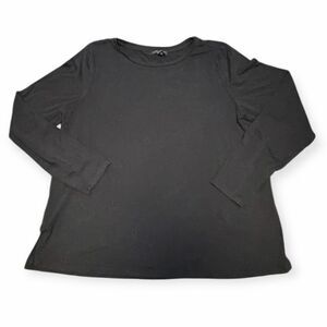 EILEEN FISHER Women’s Black Long Sleeve Tencel Top Size Petite Large
